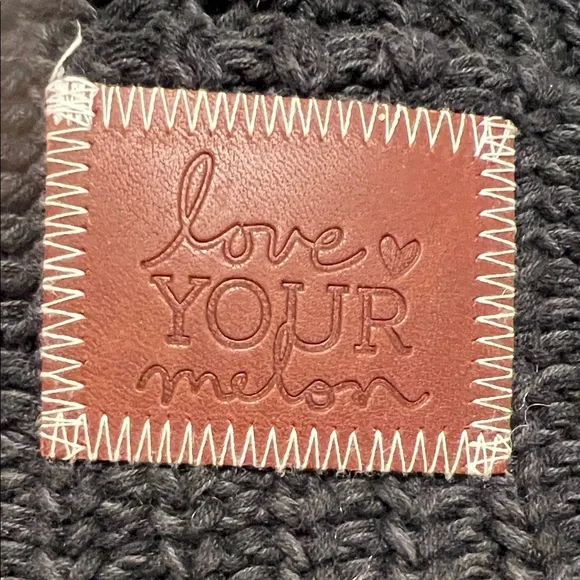 Love Your Melon Black Knit Beanie with detachable black Pom Pom - Picture 2 of 4